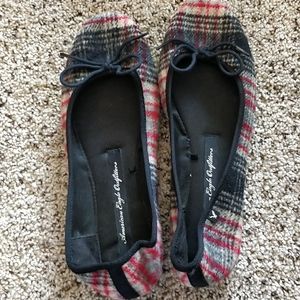 American eagle outfitters fleece plaid ballet